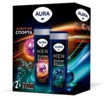 Набор мужской AURA Энергия спорта, гель для душа 2 шт. 